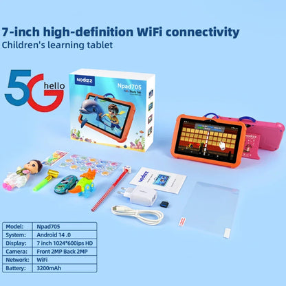 New Cartoon Pattern Kids Tablet 7 Inch Quad Core 4GB RAM 128GB ROM Android Learning Education Games Tablets Children's Gifts