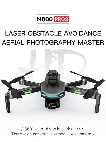 New N800 Pro2 GPS Drone Professional 8K HD Camera With Obstacle Avoidance 3-Axis Gimbal Brushless 5G WIFI FPV RC Dron Quadcopter