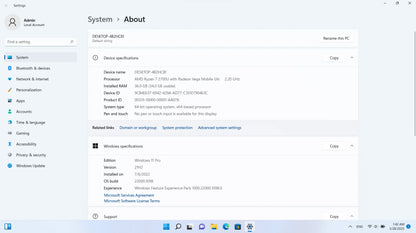 CARBAYTA AMD Ryzen 7 2700U Laptop - 36GB RAM 2TB SSD Metal Body Bluetooth Windows 11 pro Gaming IPS Portable Computer