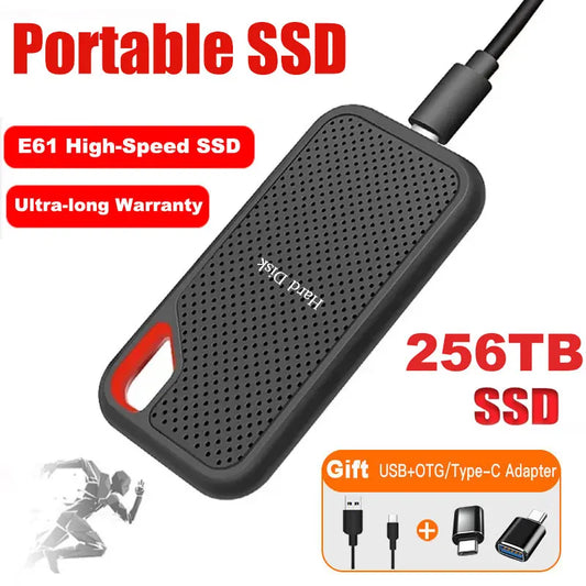 E61 External 1TB SSD Portable Solid State Drive 2TB High-Speed Hard Disk USB 3.1 Storage Device For SanDisk Laptops/Mac/Phone