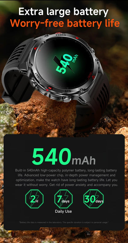 Built-in GPS Positioning Smart Watch Men 1.46 Inch HD Screen Compass 100+ Sport Mode 30M Waterproof Bluetooth Call Smartwatch