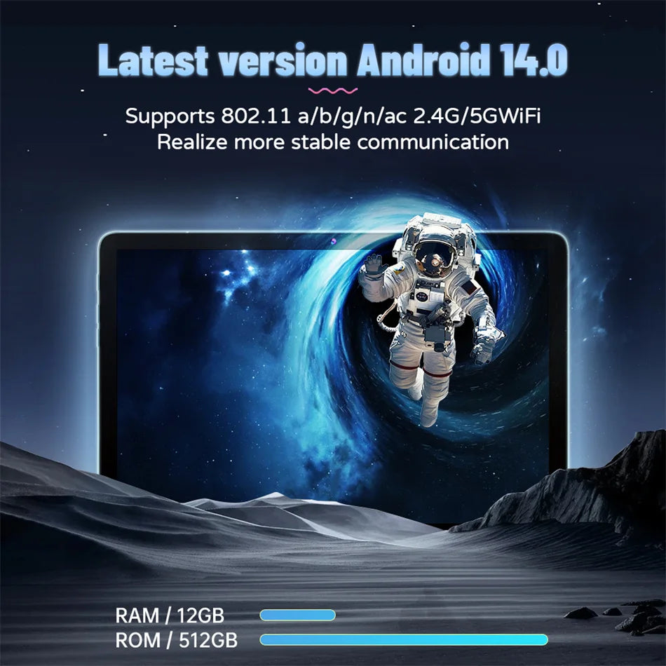 10.1'' Tablet Npad15 Android14.0 1280*800 HD Display 12GB RAM 512GB ROM 7000mAh Battery  MTK6737 Octa-Core 2.4G+5G WIFI6 Tablets