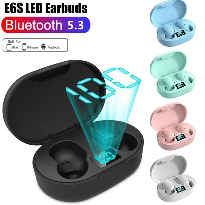 E6S TWS Earbuds - Bluetooth 5.0 w/LED Display & ENC Call Noise Cancelling, Wireless Stereo Headset for iPhone/Android