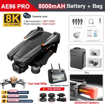 AE86 PRO MAX/S155 GPS Drone Professional 8K 3-axis PTZ Aerial Obstacle-Avoiding Brushless Motor 5G WIFI RC Quadcopter Toys