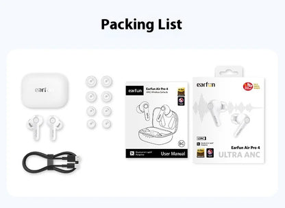 EarFun Air Pro 4 Wireless Earphone Active Noise Reduction HI-FI Bluetooth5.4 Earphones E-sports IPX5 Waterproof PC Gamer Earbuds