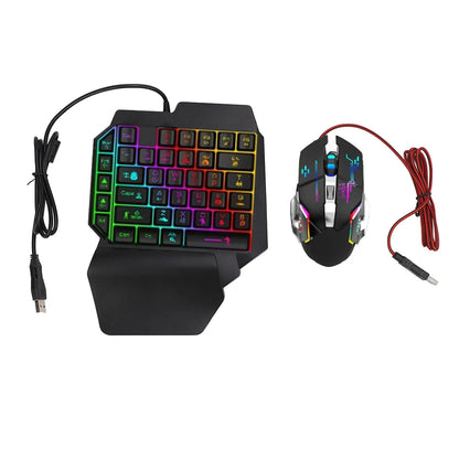 Mobile Game Combo Pack Bluetooth Connection Single Hand Keyboard Mouse Combo Responsive with Adjustable Phone Holder for Gaming