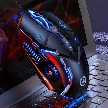 Silver Carved Mechanical Gaming Mouse, Wired, Suitable for Desktop And Laptop Use, Silent for Office And Esports.