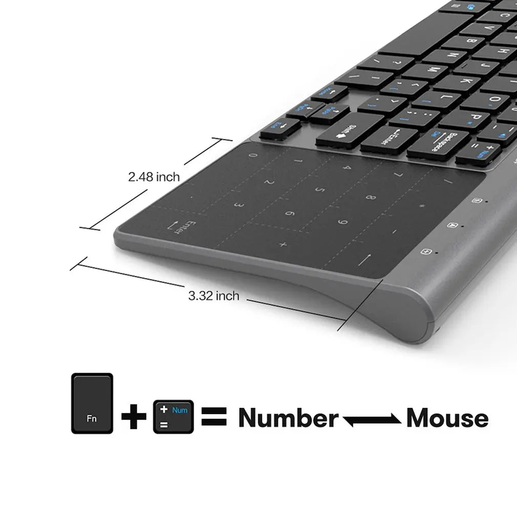 Portable Thin Numeric Keyboard 2.4Ghz Wireless  Keypad With Number Touchpad For Tablet Desktop Laptop PC Dropshipping