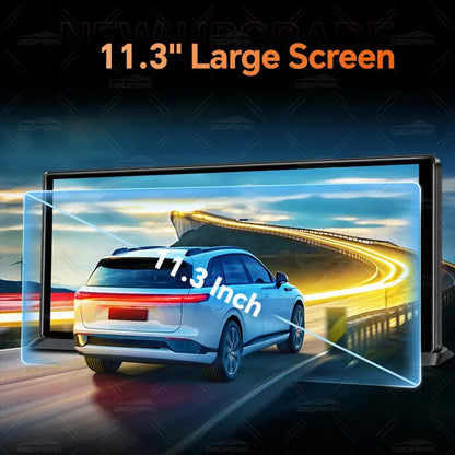 Dash Cam 5K Front Rear Car Camera Wireless CarPlay & Android Auto  WiFi GPS 11.3" Touch Screen GPS Navigation Night Vision DVR