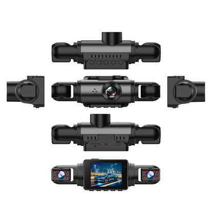 Dashcam Car Front and Rear 1080P 2inch IPS4-Channel Recording Video Recorder Car 4 Cameras Night Vision Recorder Black Box