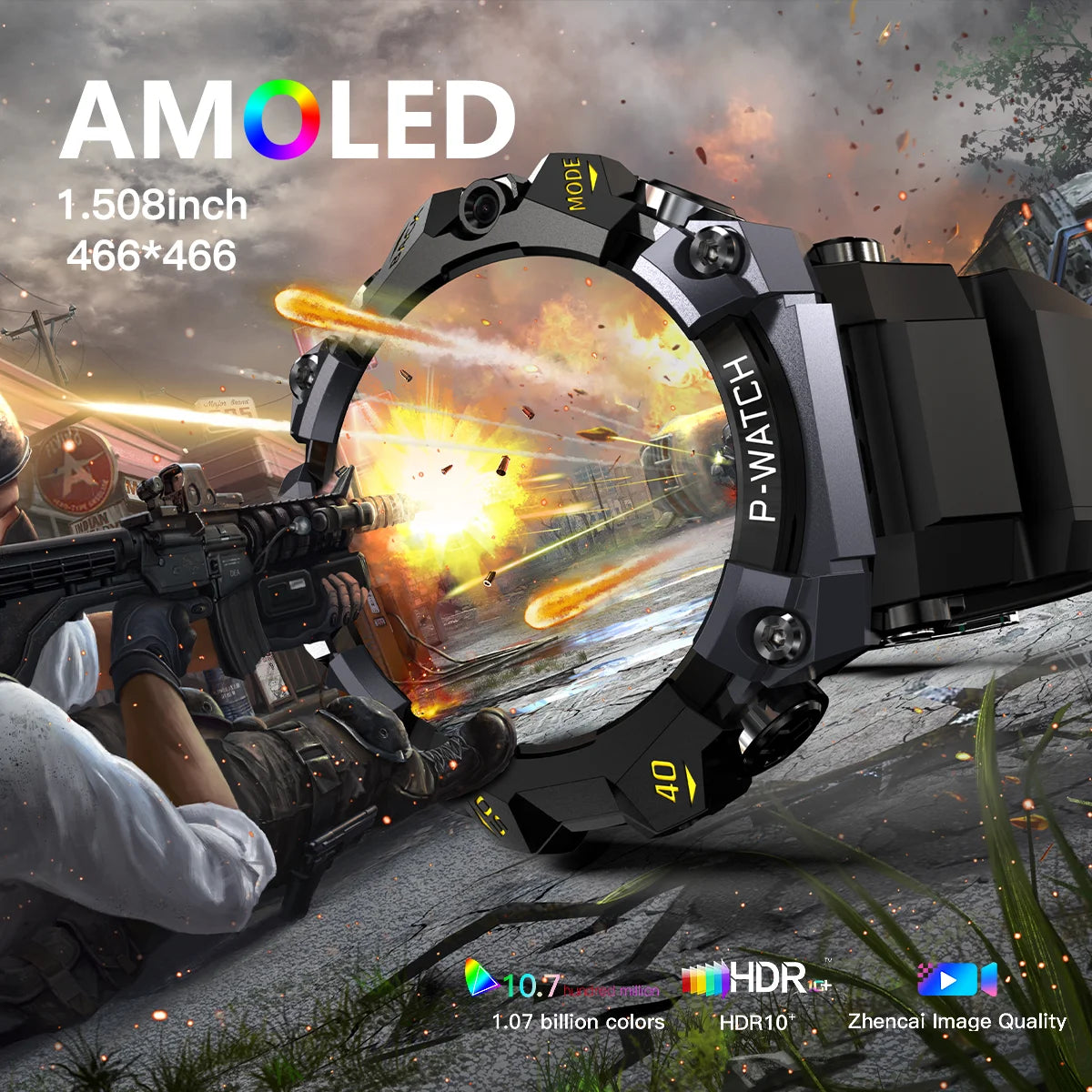 4G LTE Android Smart Watch With 1.508-inch Amoled Screen 8MP Dual Camera GPS IP68 Waterproof Outdoor sports Health monitoring