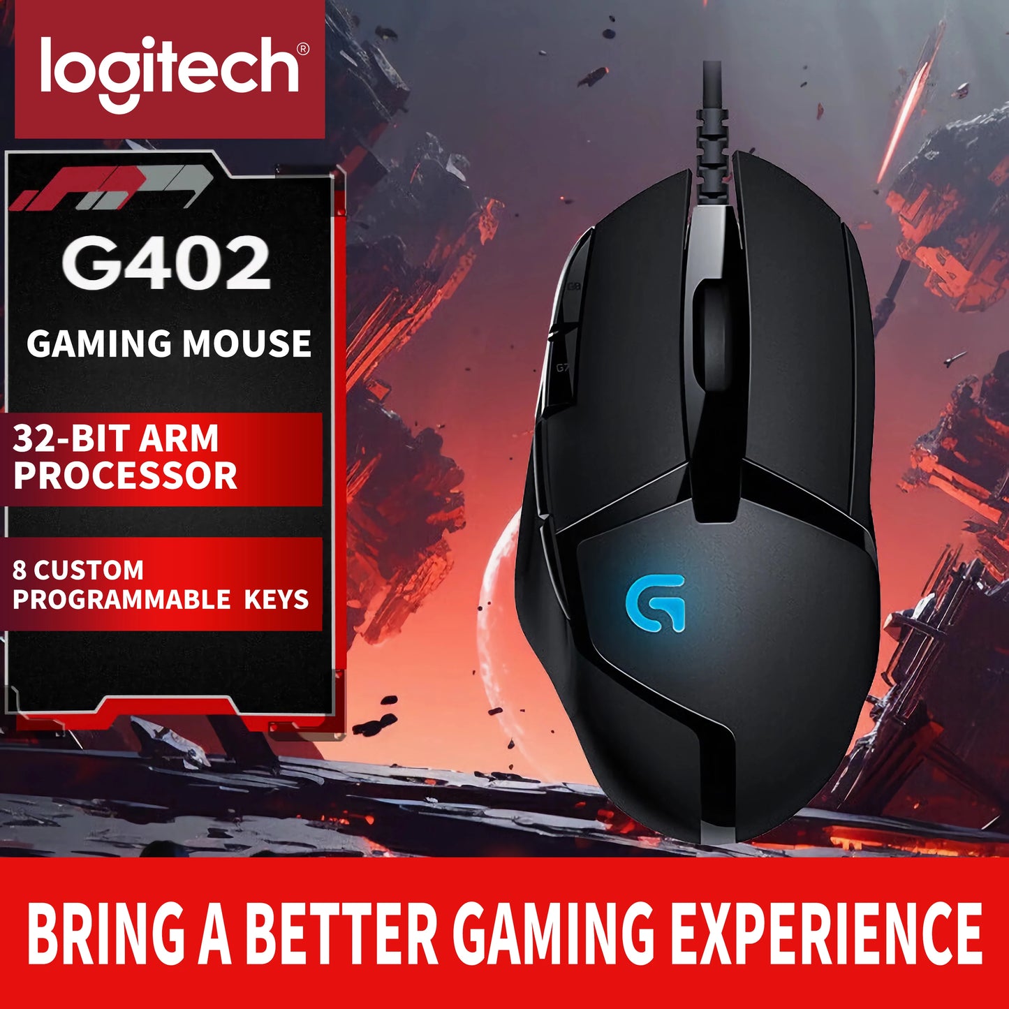Logitech (G) G402 gaming mouse wired mouse e-sports mechanical macro programming mouse CSGO eating chicken computer competitive