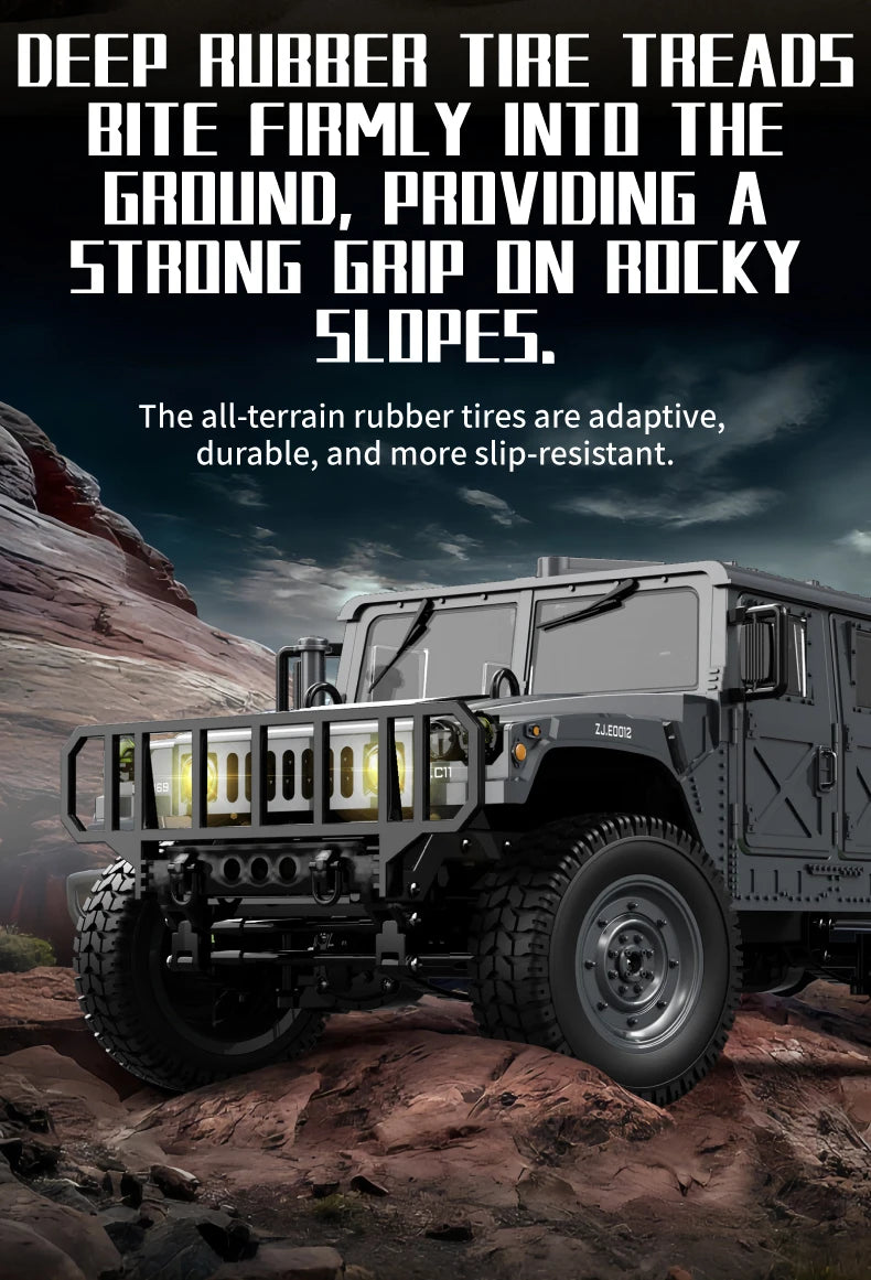 JJRC C8835 RC Car Simulation 4x4 All-terrain 2.4G Remote Control Car Off-road Climbing Electric Truck with LED Light RC Toy Gift