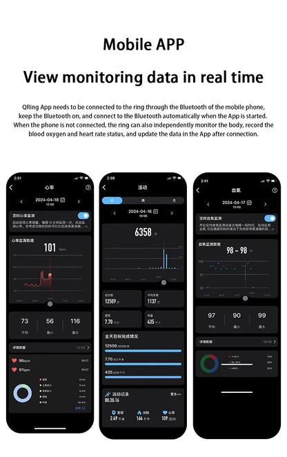 Xiaomi MIJIA Smart Ring With Charging Case Health Monitor Sleep Distance Calories IP68&5ATM Waterproof Multi-sport Men Women NEW