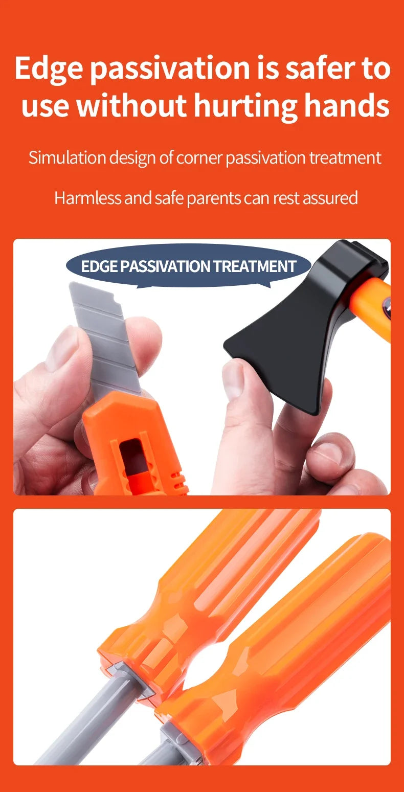 Children's Tool Set with Electric Toy Drill Kids Power Toy Pretend Play Tools Kit for Boys Girls Education Montessori Learning