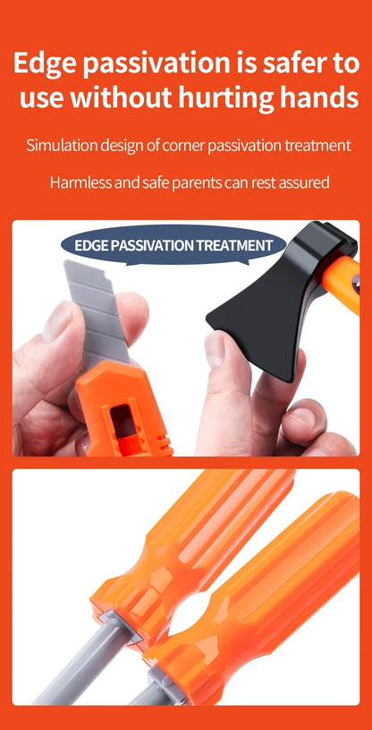 Children's Tool Set with Electric Toy Drill Kids Power Toy Pretend Play Tools Kit for Boys Girls Education Montessori Learning