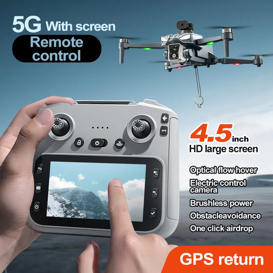 2025 K18 Max Airdrop GPS Drone 5G Screen Control Dual Camera Obstacle Avoidance 8K Aerial Photography Brushless Quadrotor Toy