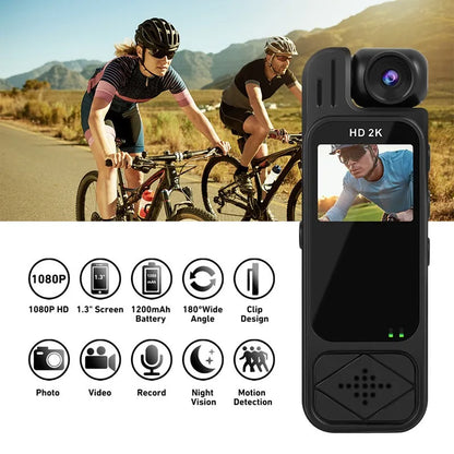 2K Full HD Sport& Action Video Cameras for Body Mounted Camera Night Vision Digital Video Recorder 1.3inch Bodycam Police Camera