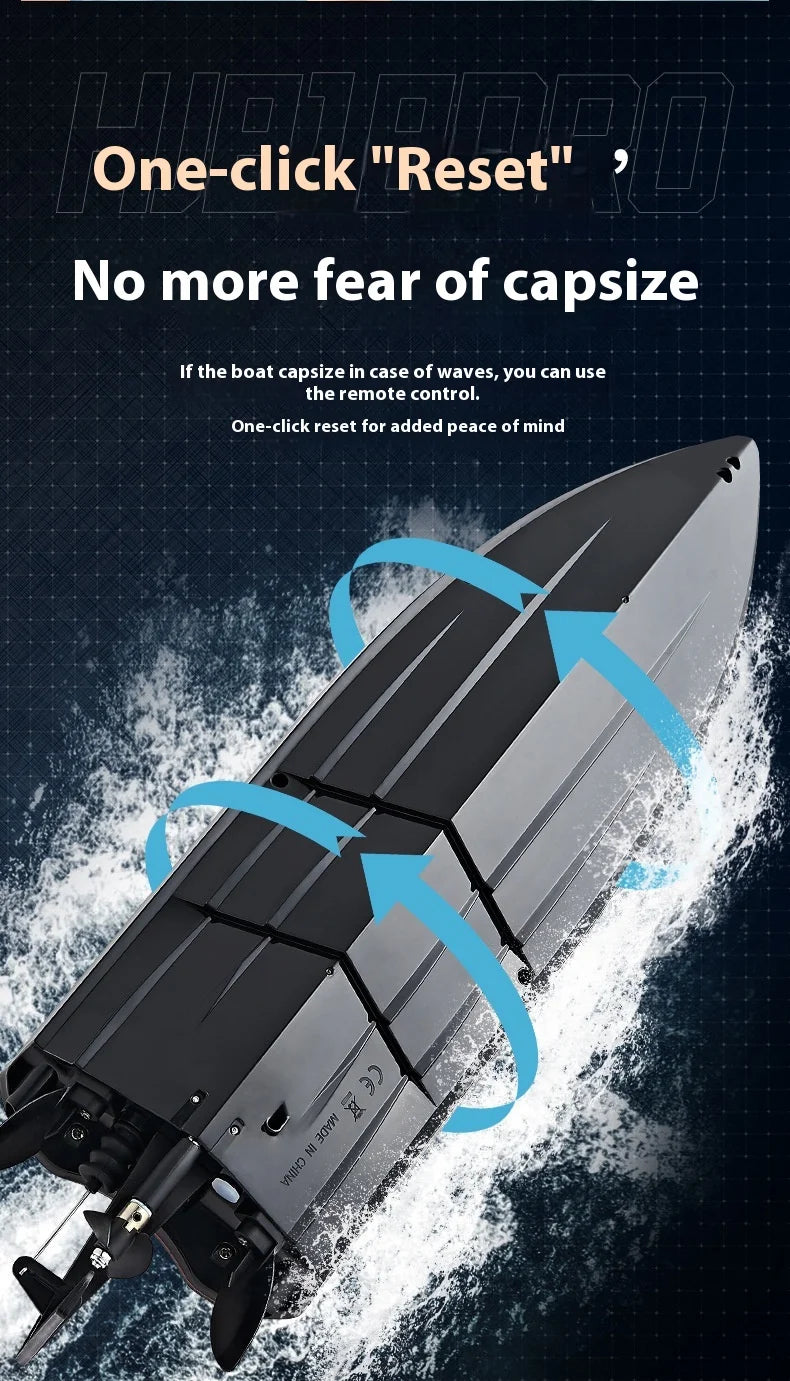 Hj818pro High-Speed Remote Control Boat 41cm Brushless Motor Competitive Boat High Horsepower Boat Model Children'S Water Toy