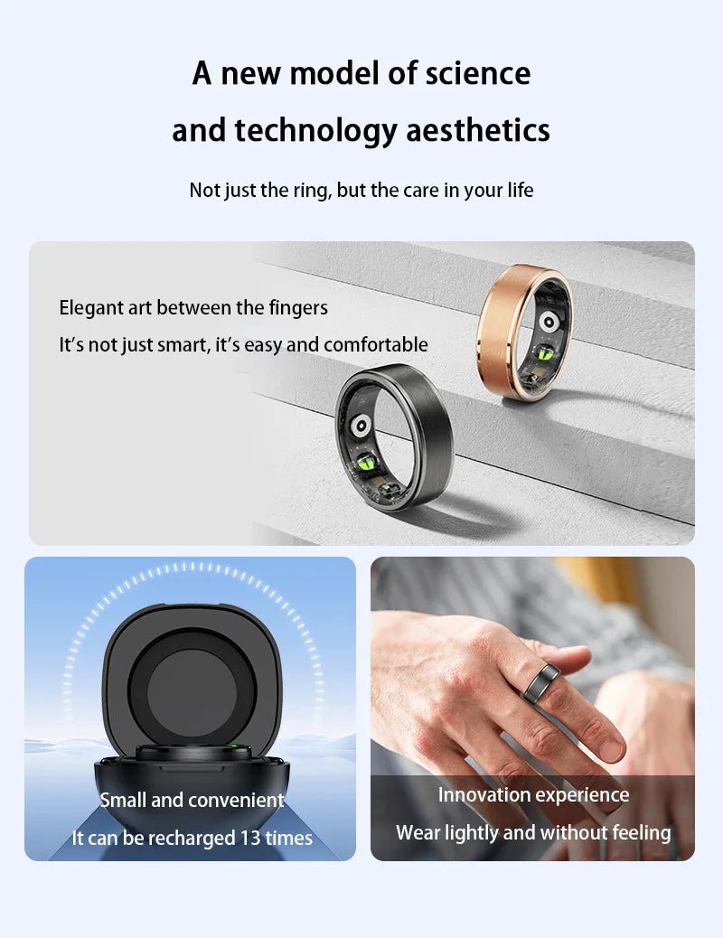 Xiaomi MIJIA Smart Ring With Charging Case Health Monitor Sleep Distance Calories IP68&5ATM Waterproof Multi-sport Men Women NEW