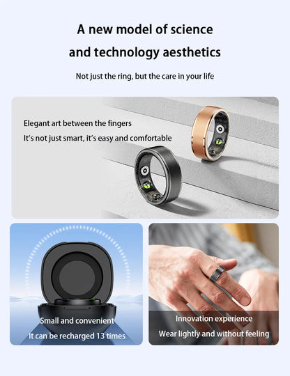 Xiaomi MIJIA Smart Ring With Charging Case Health Monitor Sleep Distance Calories IP68&5ATM Waterproof Multi-sport Men Women NEW