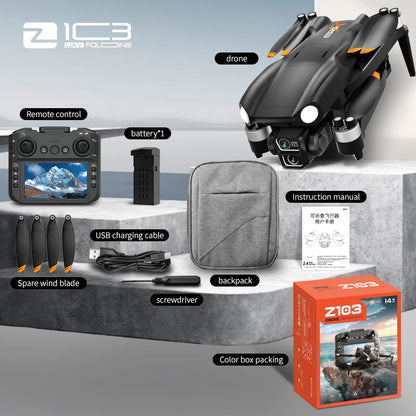 Z103 Pro MAX GPS Drone 8K Professional HD Dual Camera With Screen 5G WIFI Laser Obstacle Avoidance Brushless Rc Quadcopter Drone