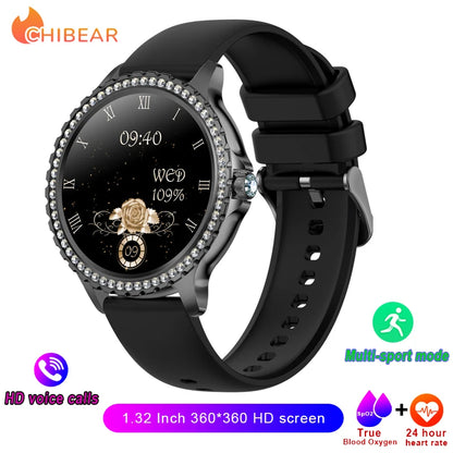 2005 New Fashion Ladies Bluetooth Call Smart Watch AMOLED HD Screen Health Monitoring Sports Diamond Smartwatch IOS Android