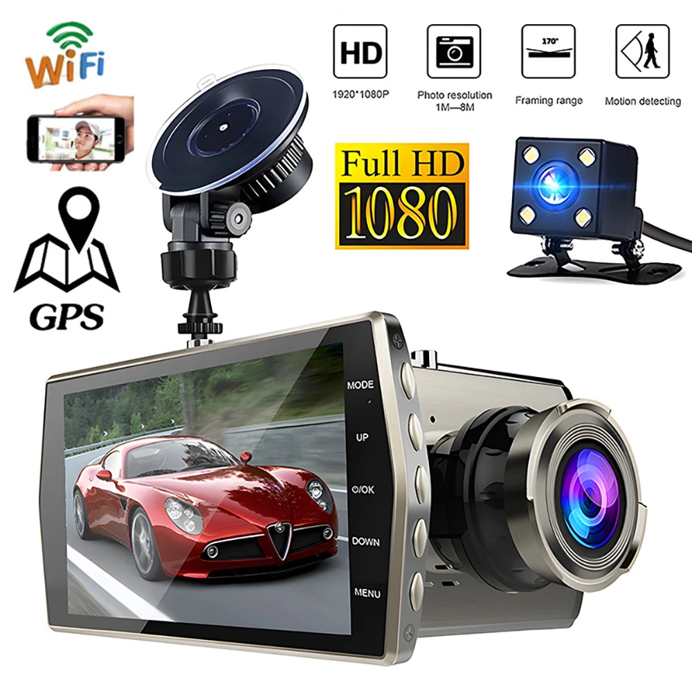Dash Cam WiFi GPS Car DVR HD 1080P Drive Video Recorder Black Box Dashcam Night Vision Vehicle Camera Car Accessories Registrar