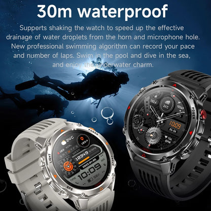 Built-in GPS Positioning Smart Watch Men 1.46 Inch HD Screen Compass 100+ Sport Mode 30M Waterproof Bluetooth Call Smartwatch