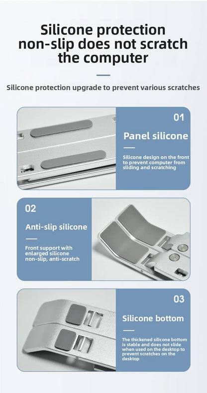 Computer stand, notebook folding, heat dissipation, aluminum alloy bracket, portable storage, lifting laptop stand
