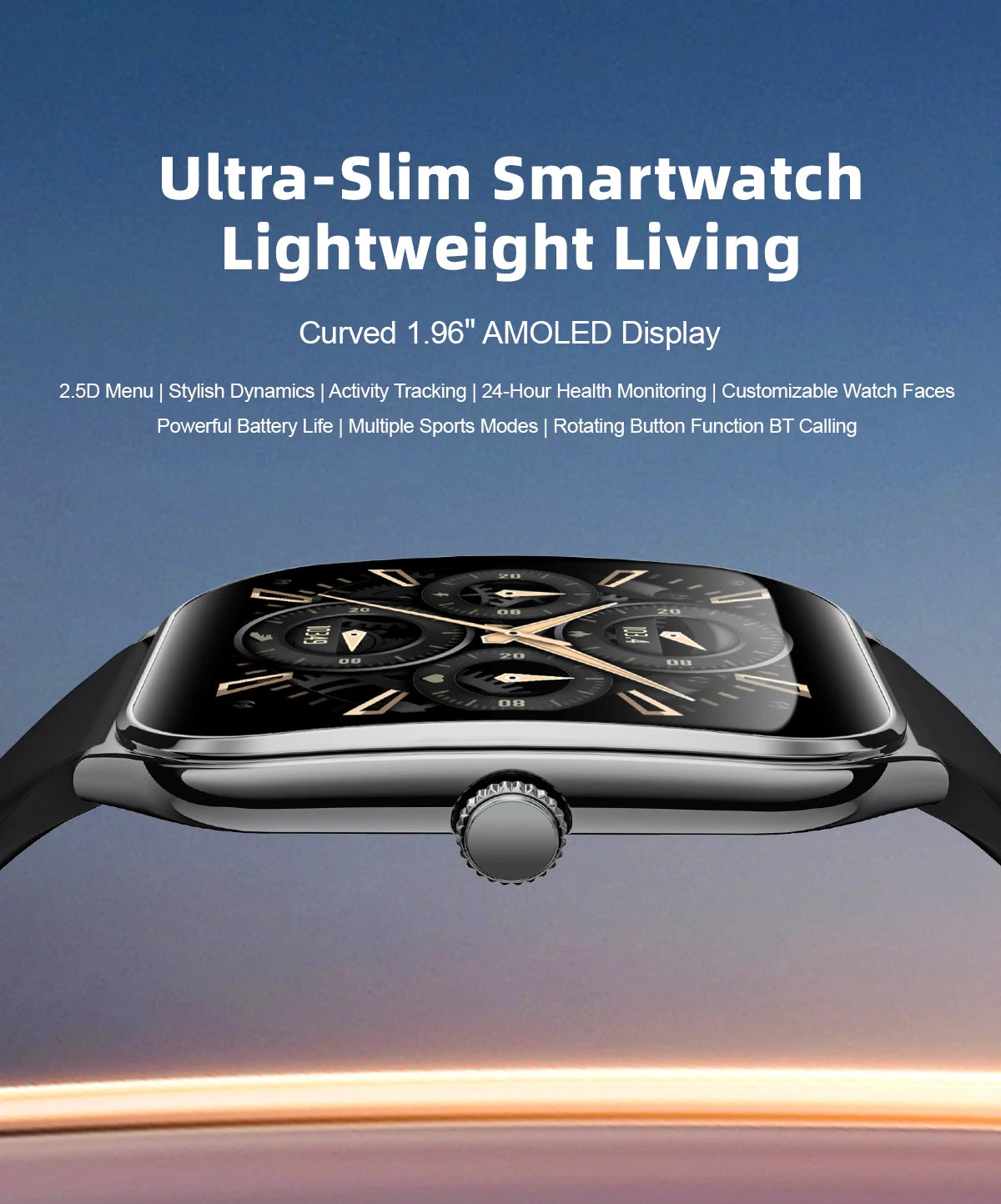 2025 new smart watch, 1.96-inch sports watch, IP67 waterproof, 110+ sports mode, fitness activity tracker, ultra-thin watch.