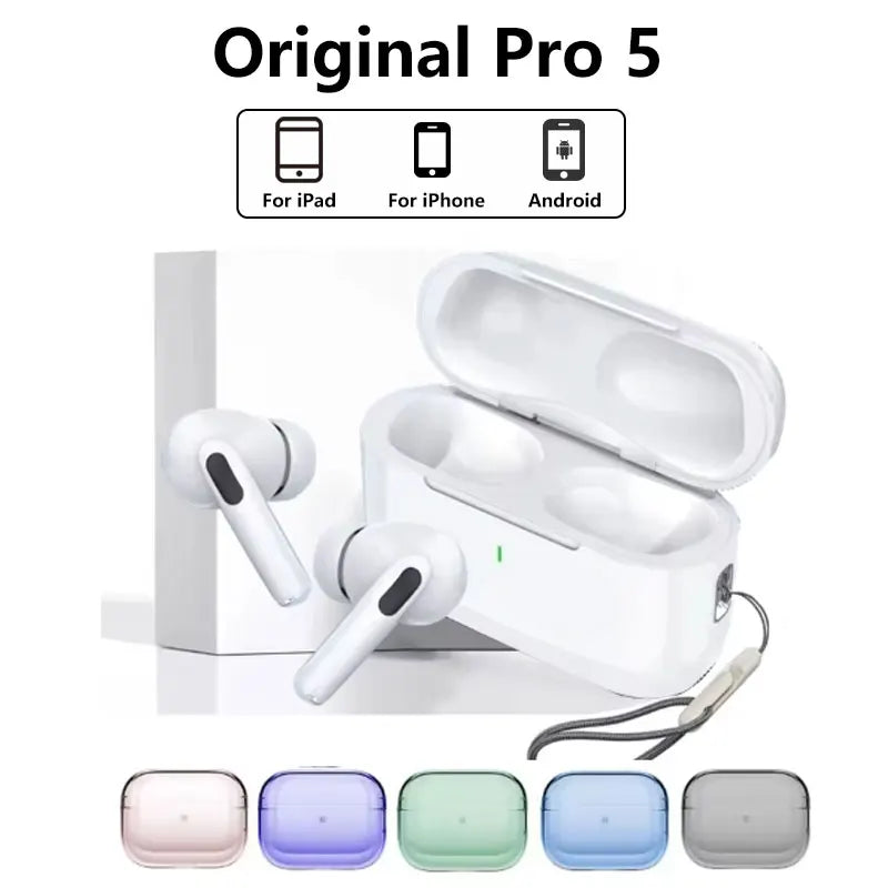 For Original Air Pro5 TWS Max Wireless Bluetooth Earphones In Ear Earbuds Sport Noise Cancelling Headset For iPhone Android