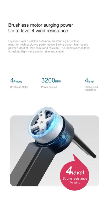 M1S Drone 4K Three Camera Brushless Motor Wide Angle Optical Flow Localization Four-way Obstacle Avoidance RC Quadcopter toys