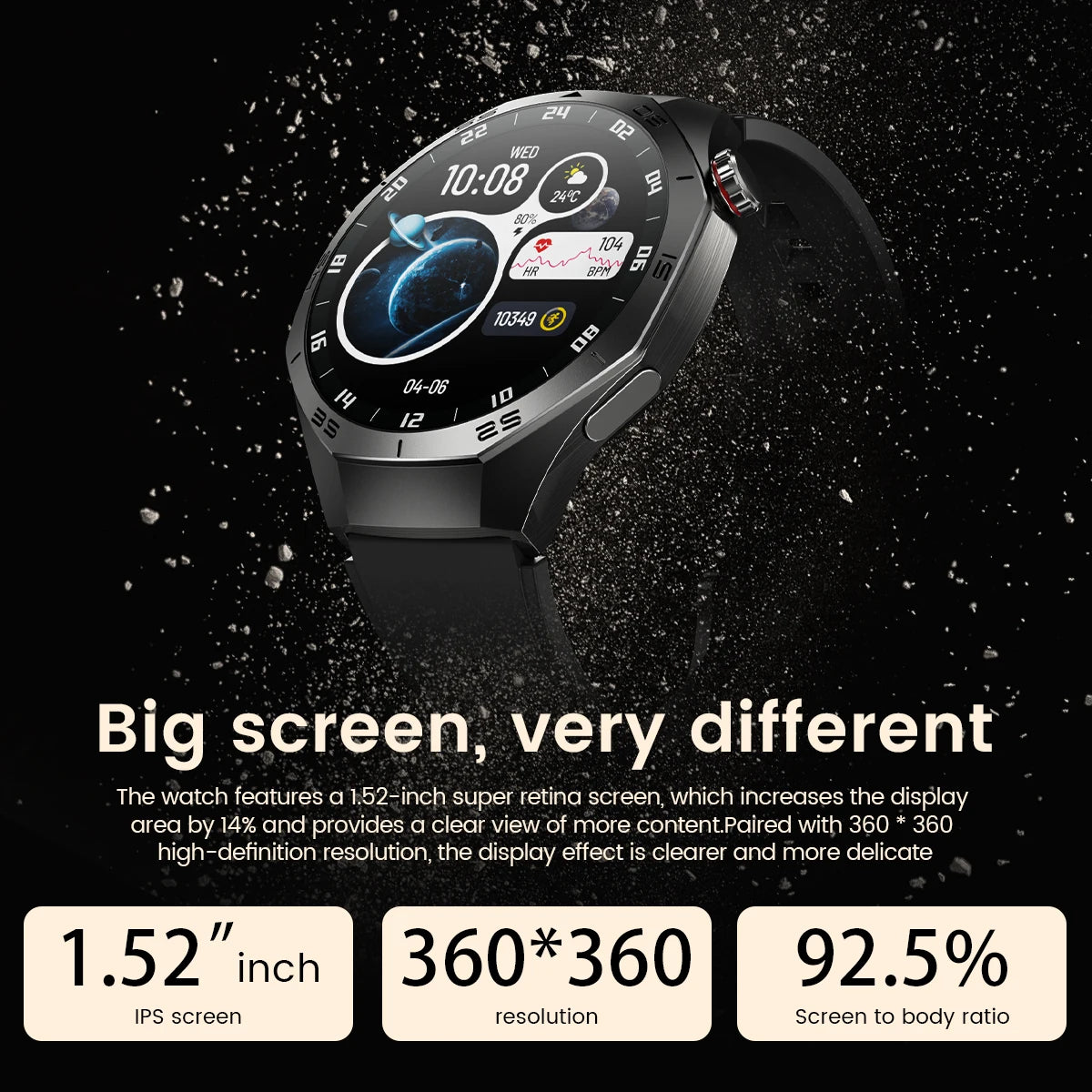 2025 New Smart Watch Men AMOLED Screen GPS Motion trajectory Heart Rate Bluetooth Calls SmartWatch Waterproof