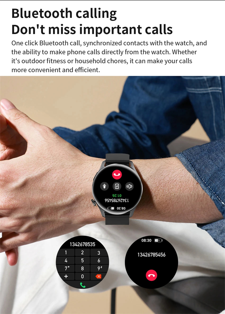 2025 New Watch 3 Smart Watch Men 1.53 Inch HD Screen GPS Fitness tracker Bluetooth Call Health IP67 Waterproof Smartwatch Man