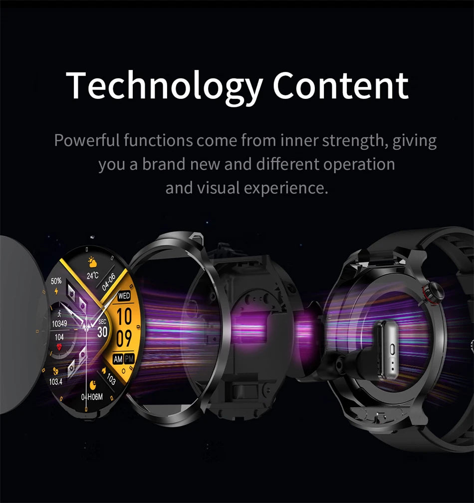 LIGE 2025 Smart Watch 2 in 1 With Earphone Smartwatch Bluetooth Call Men Watch AI Voice Heart Rate Monitor Play Music SmartWatch