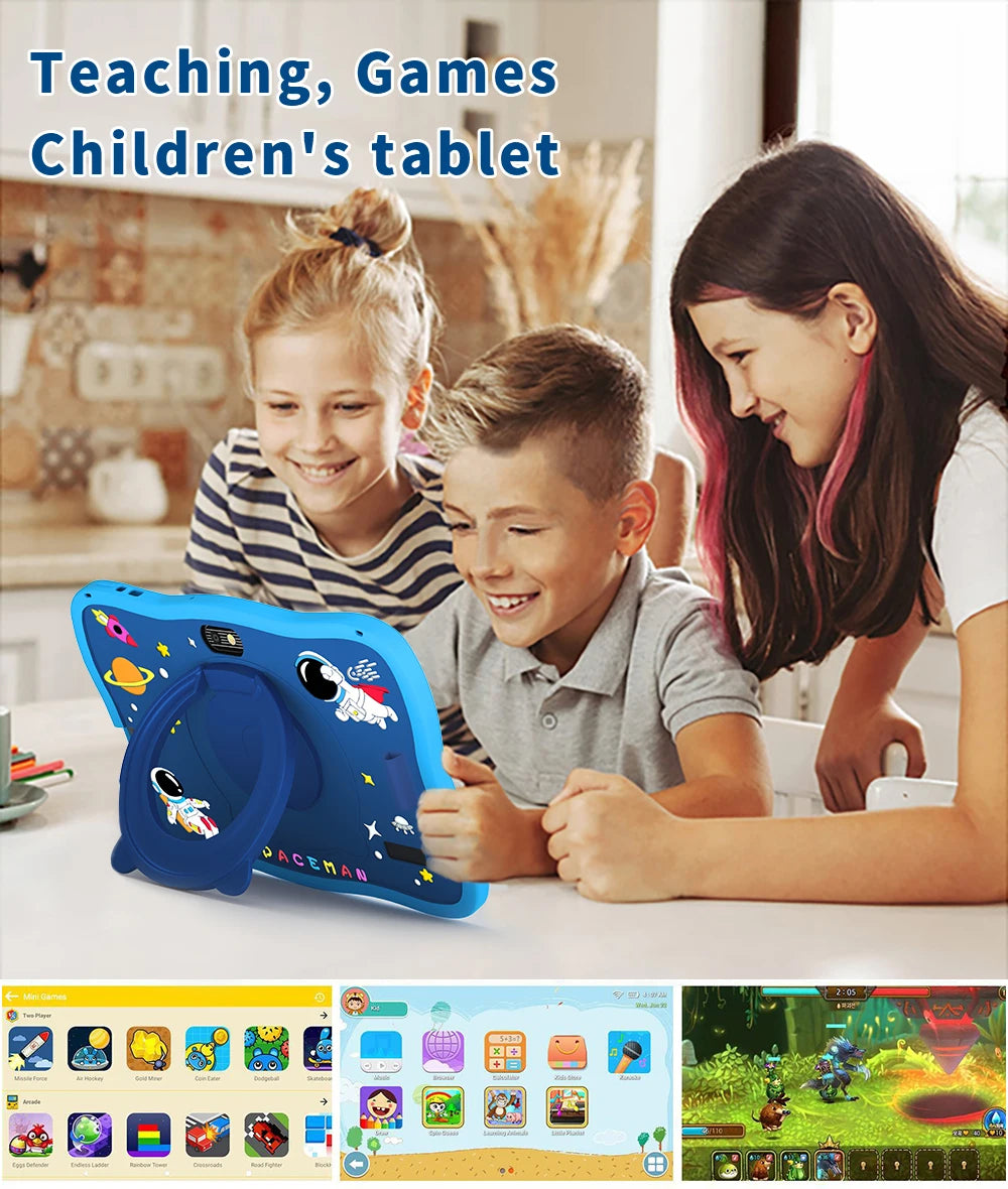 7 Inch Kid Tablet 4GB RAM 64GB ROM Android 13 Wi-Fi Battery Dual Camera Children's Gift Kids Software