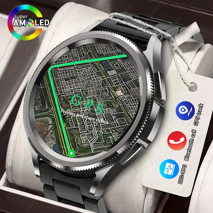 Outdoor GPS Sports Bluetooth Call Smartwatch Men's AMOLED HD Screen AI Voice Assistant 24 Hours Heart Rate Monitoring Smart Wach