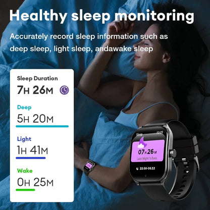 Smart Watch 2.01'' AMOLED Curved Screen IP68 Waterproof Bluetooth 5.3 Call AI Vioce Assistant Fitness Smartwatch for Men