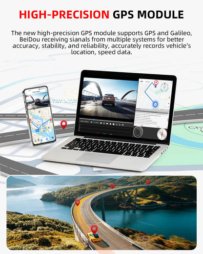 Dash Cam 4K WIFi GPS Front and Rear Night Vision Video Recorder HD 1080P Camera Auto System for car  Bicycles motorcycl summer