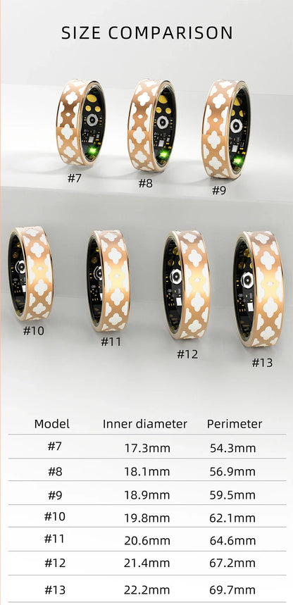 Smart Ring with Charging Box for Heart Rate Blood Oxygen Sleep Monitoring Multi Sport Tacking Modes IP68 Waterproof Smart Rings