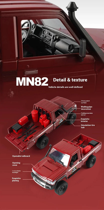 Panda Edition MN82 RC Cars 1/12 Full Scale 2.4G4WD 280 Motor Remote Control Off-Road Pickup Truck Model Car for Boys Adult Gifts