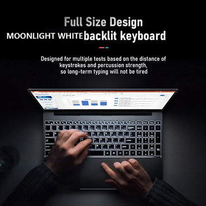 AKPAD 15.6-Inch IPS Display Laptop 16GB RAM 2TB SSD Intel Celeron 11th Gen N5095  Windows 11 Pro - Portable Office Notebook PC