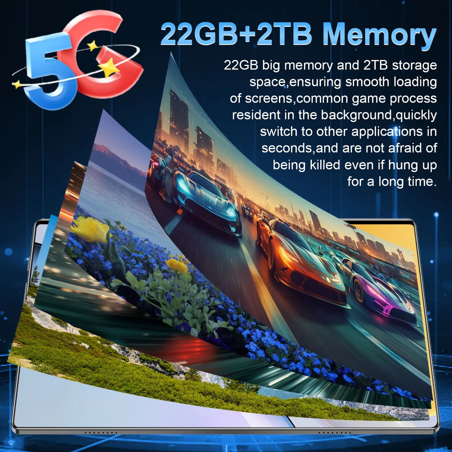 2025 Tablet Android 20000mAh 10.36 inch Global Version 22GB+2TB New Network 14 Core Android 13.0 Wifi Tablet