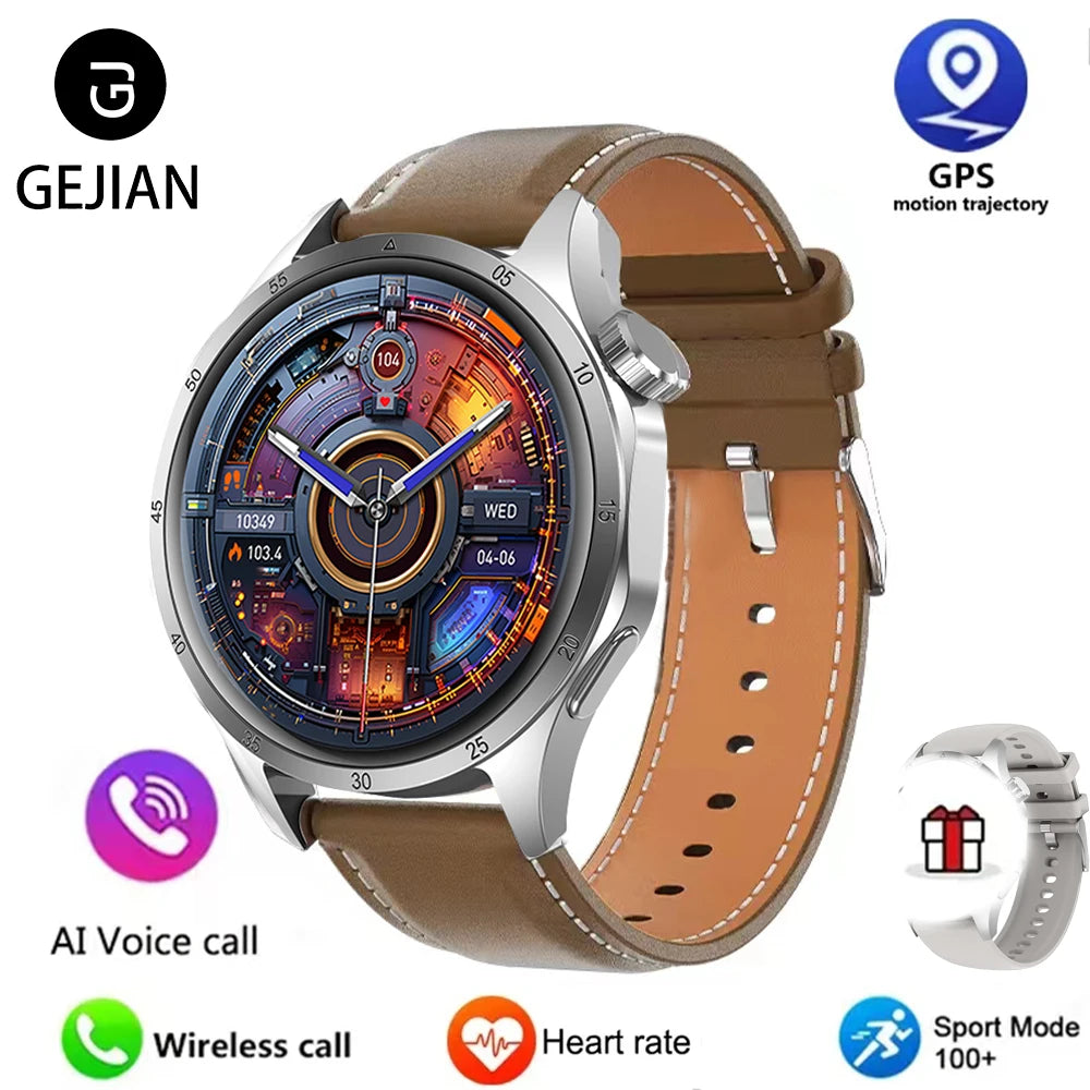 2025 New Mens Smart Watch 360 * 360 Bluetooth Call Smartwatch AMOLED Screen GPS Smart Watches NFC Waterproof Smart Watch for Men