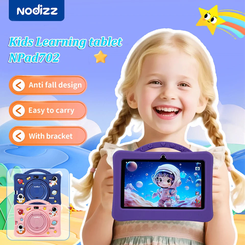 7 Inch Cartoon Pattern Kids Tablet 4+128GB 5G WiFi Learning Education Android 14.0 Tablets with Parent Control Children's Gifts