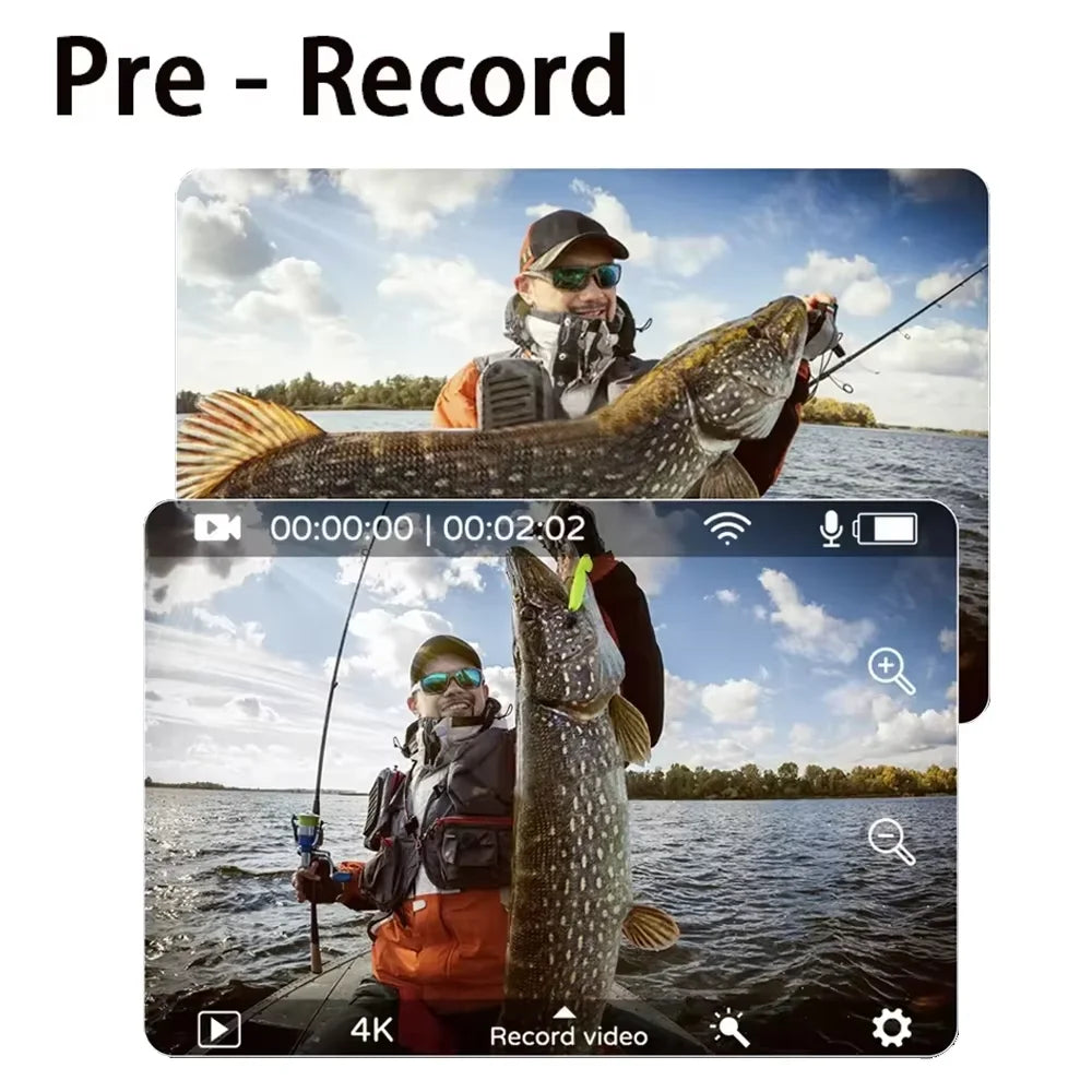 CERASTES Action Camera 5K 4K 60FPS WiFi Anti-shake Dual Screen 170° Wide Angle 30m Waterproof Sport Camera with Remote Control