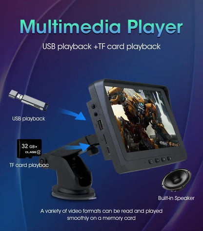 Portable 7 inch Multimedia Video Player Wireless Carplay Android Auto Touch Screen With USB AUX Dual Bluetoth Stereo Car Radio