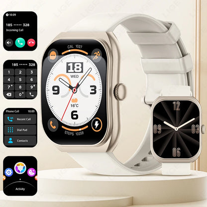 LIGE 2025 Smart Watch For Android IOS Phone 2.01" 3D Curved Screen Bluetooth Call Blood Oxygen Heart Rate Smart Watch Women Men