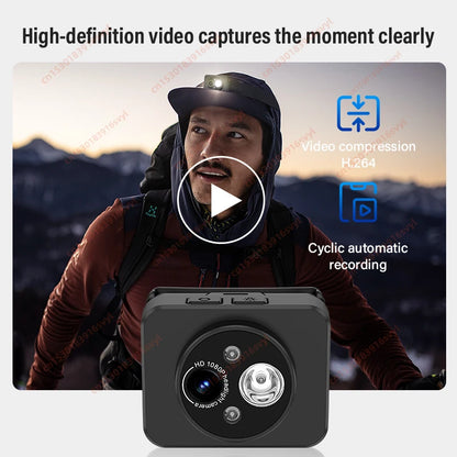 Action Camera Headlight First Perspective 2MP Sports Camera Smart Wave Hand Induction Video Recorder Built-in Battery Action Cam